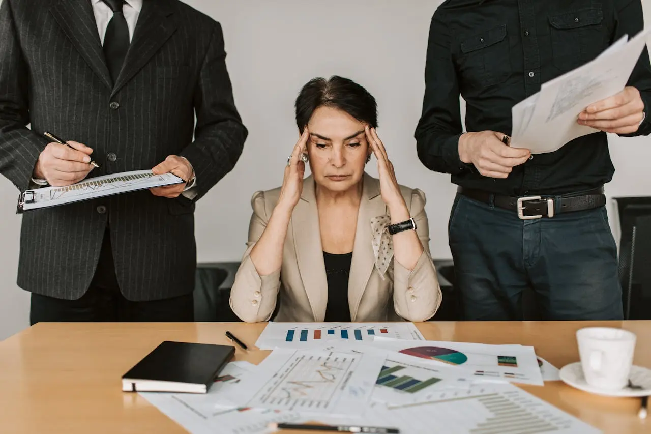 A woman overwhelmed by offers