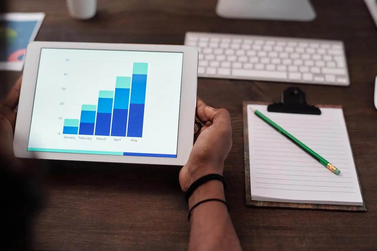 A person viewing analytics